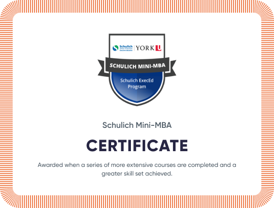 Schulich Mini-MBA certificate